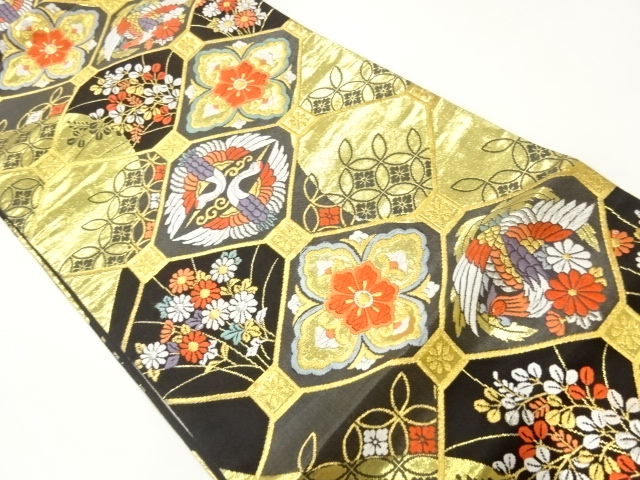 JAPANESE FUKURO OBI / WOVEN FLOWER SHOKKO PATTERN